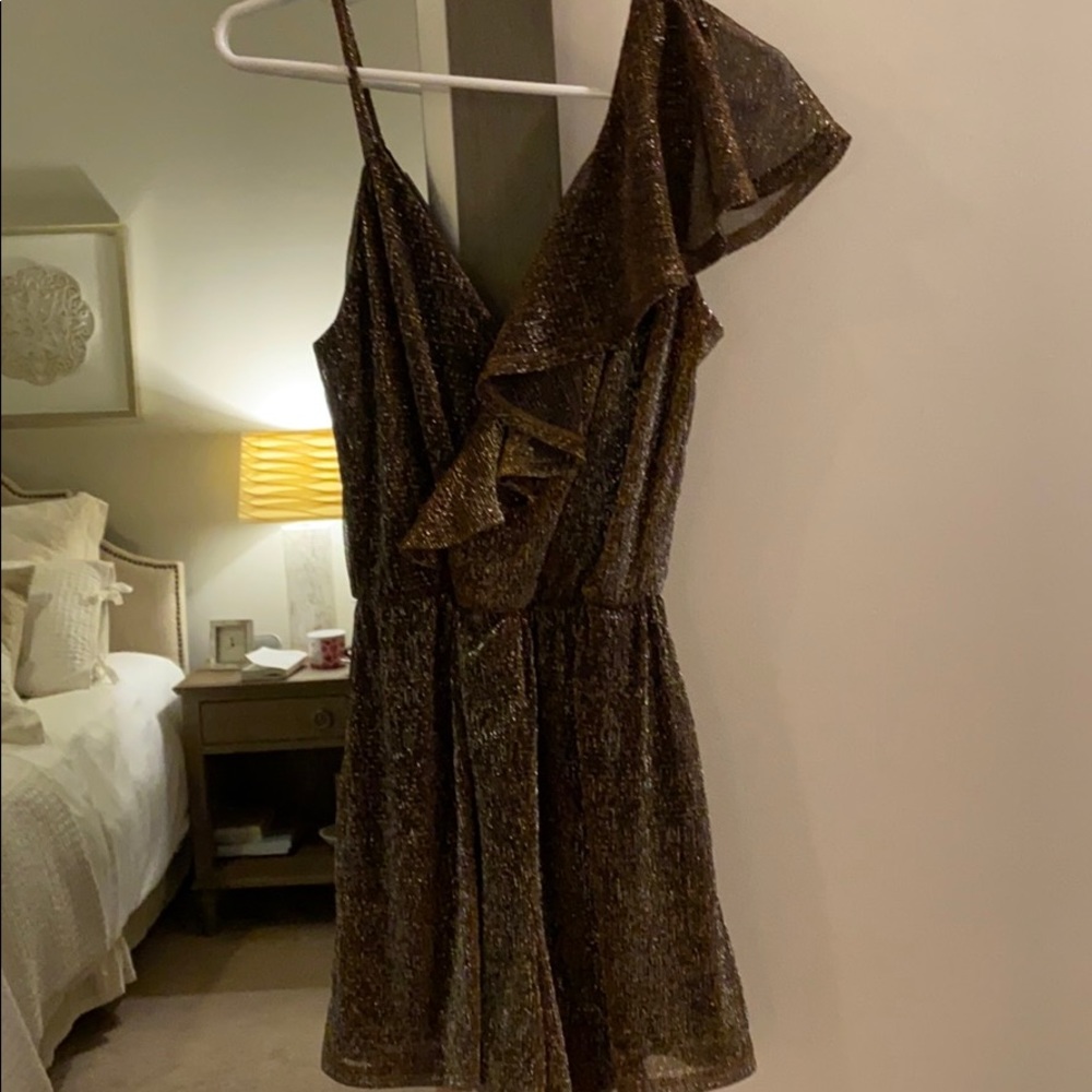 Sparkly bronze romper!